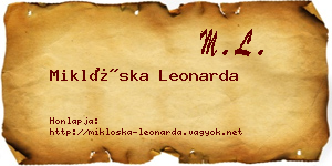 Miklóska Leonarda névjegykártya